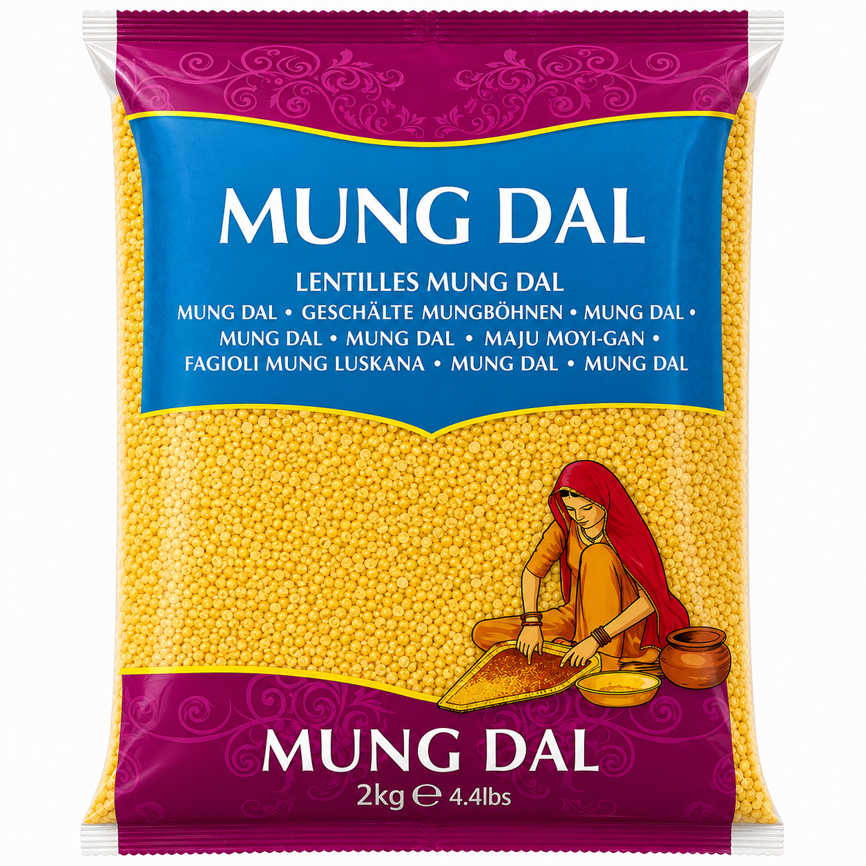 Mung Dal Yellow 2kg (Brand May Vary)