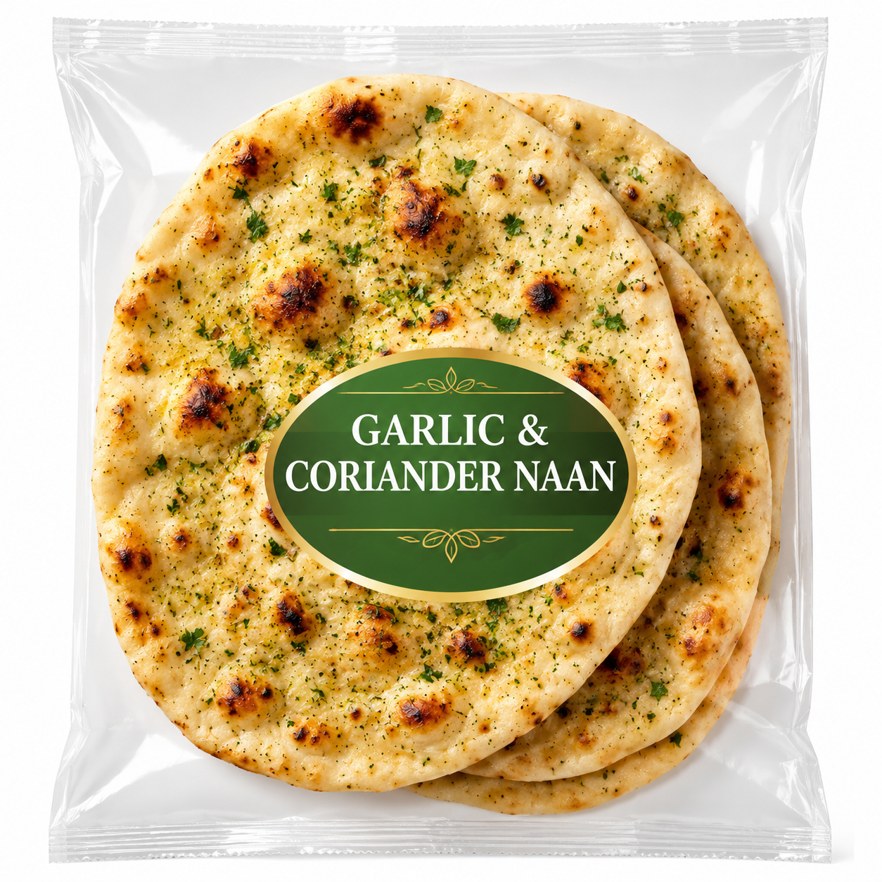 Garlic & Coriander Naan Bread x3