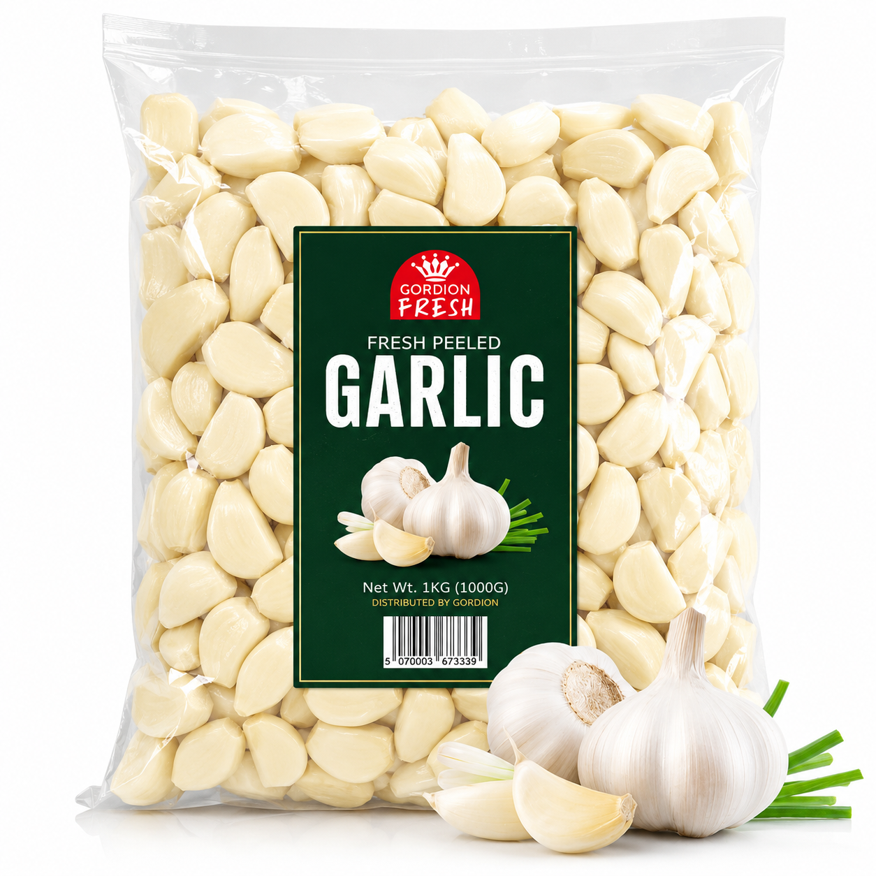 Fresh Peeled Garlic 1kg (Brand May Vary)