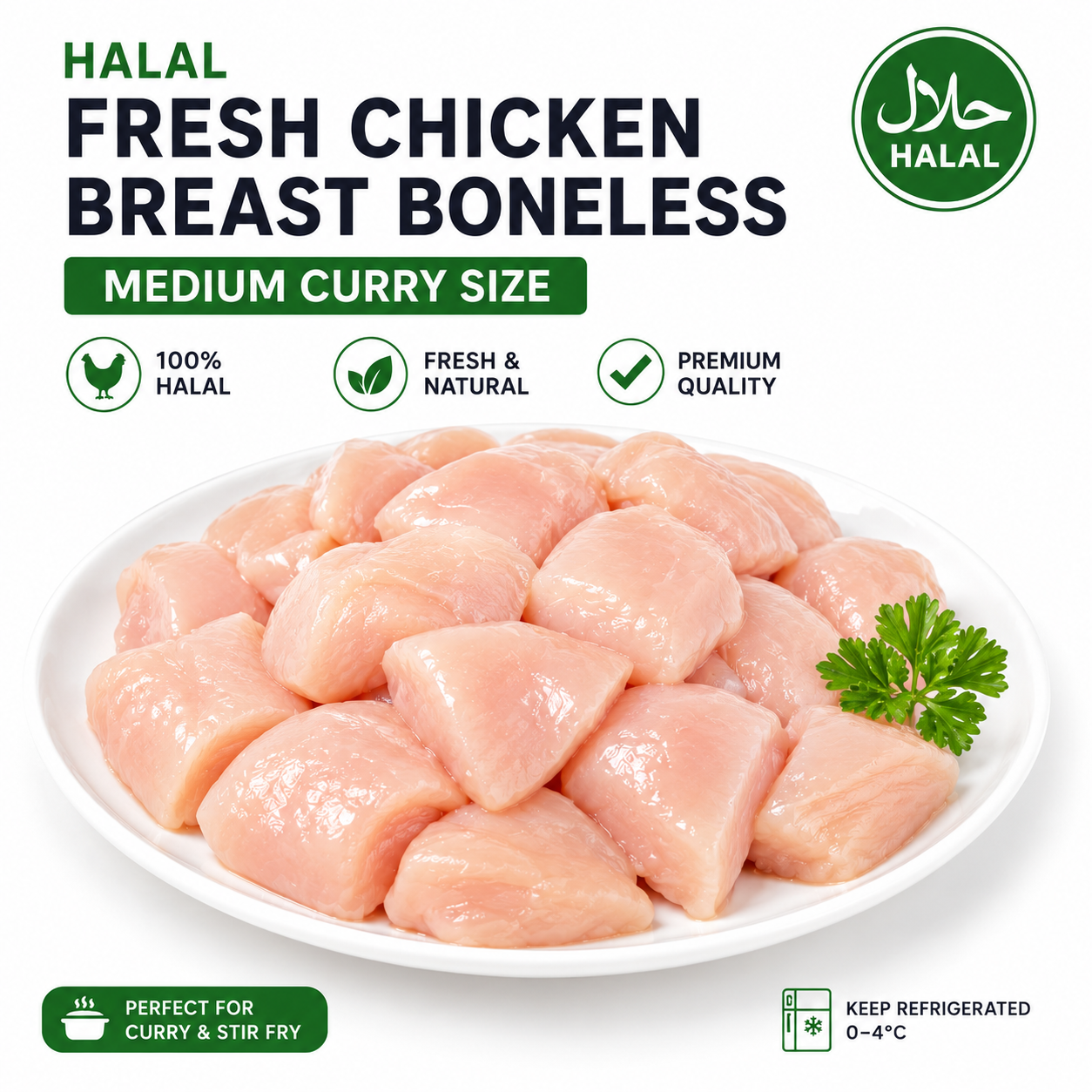 Halal Fresh Chicken Breast Fillets Boneless