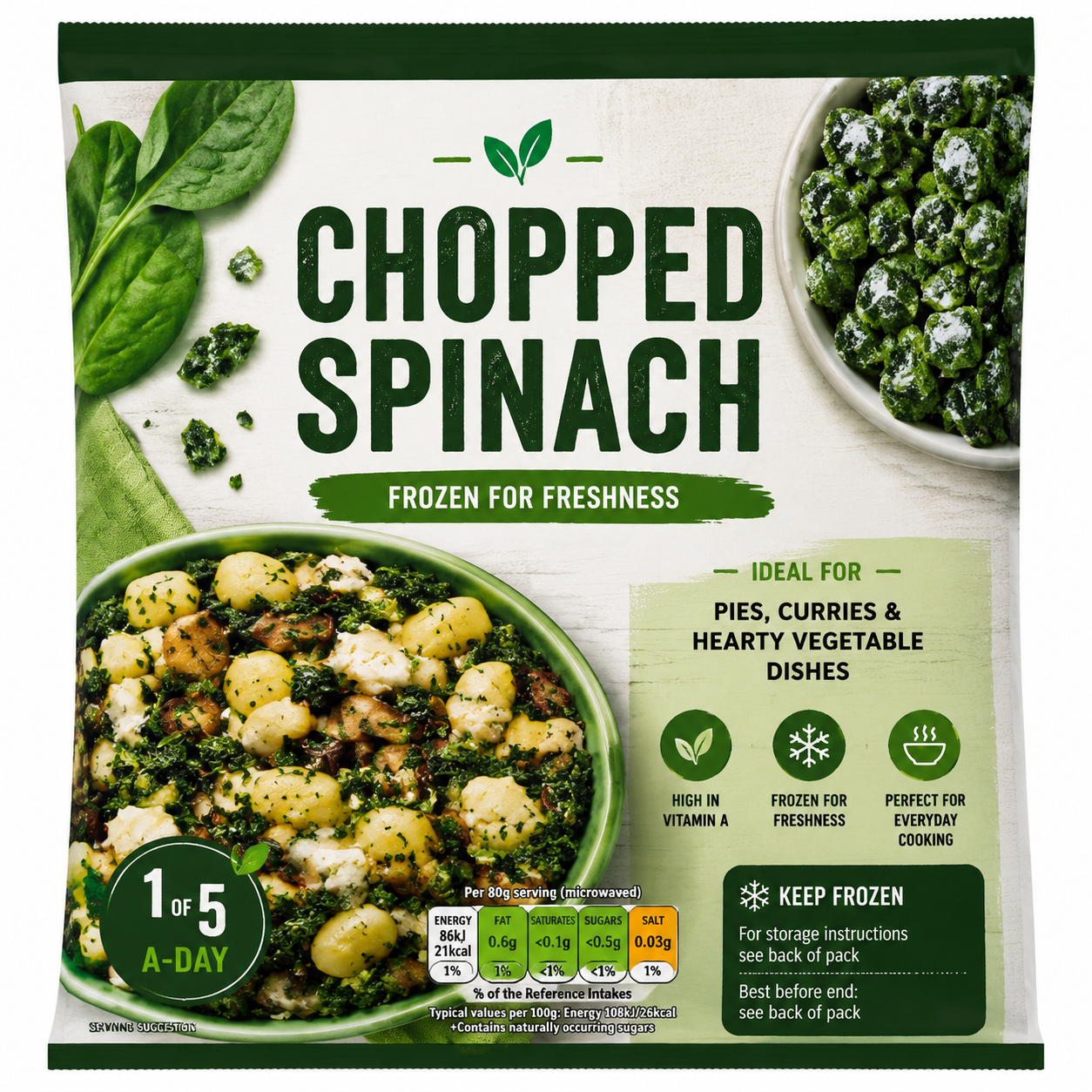 Chopped Spinach 900g (Brand May Vary)