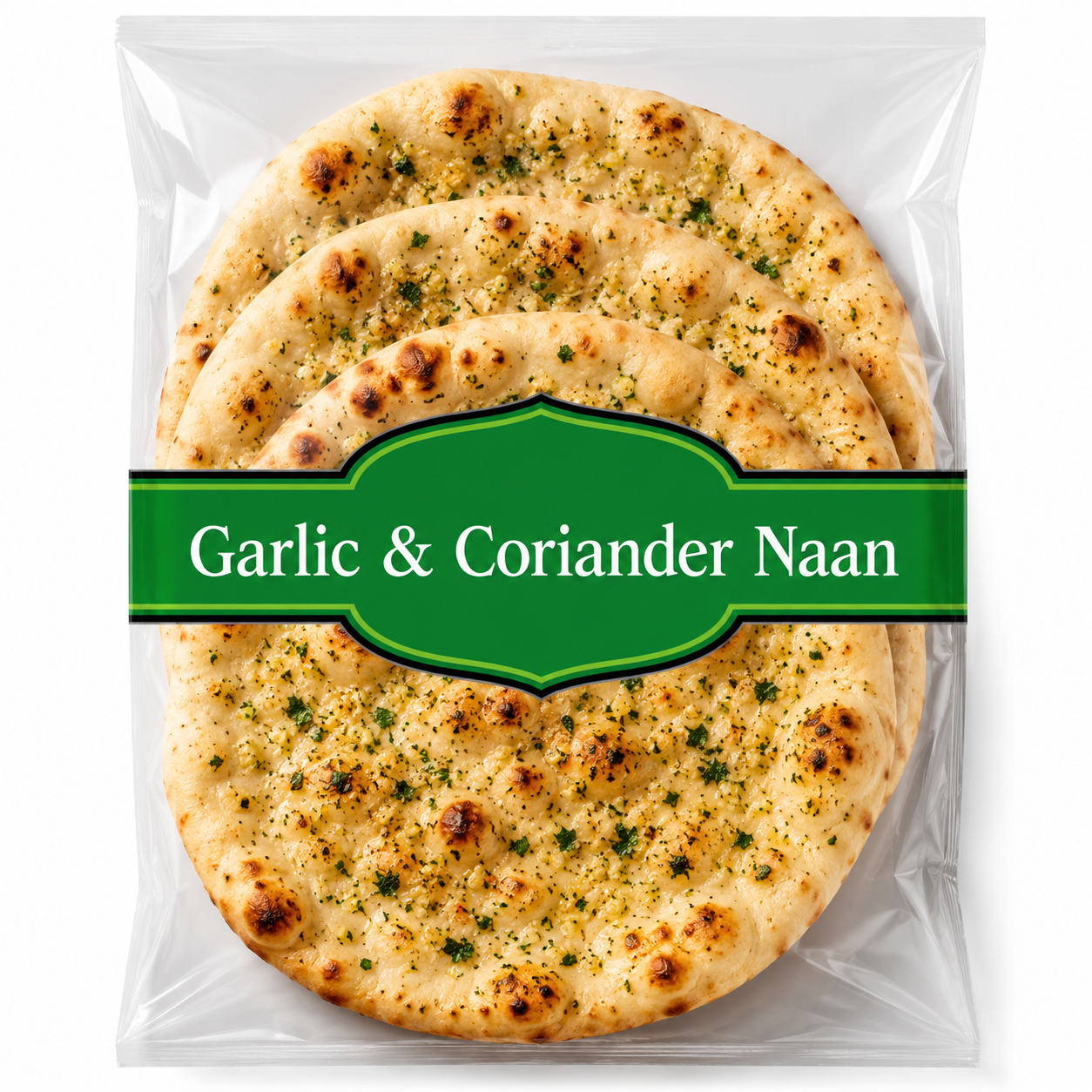 Garlic & Coriander Naan Bread x3