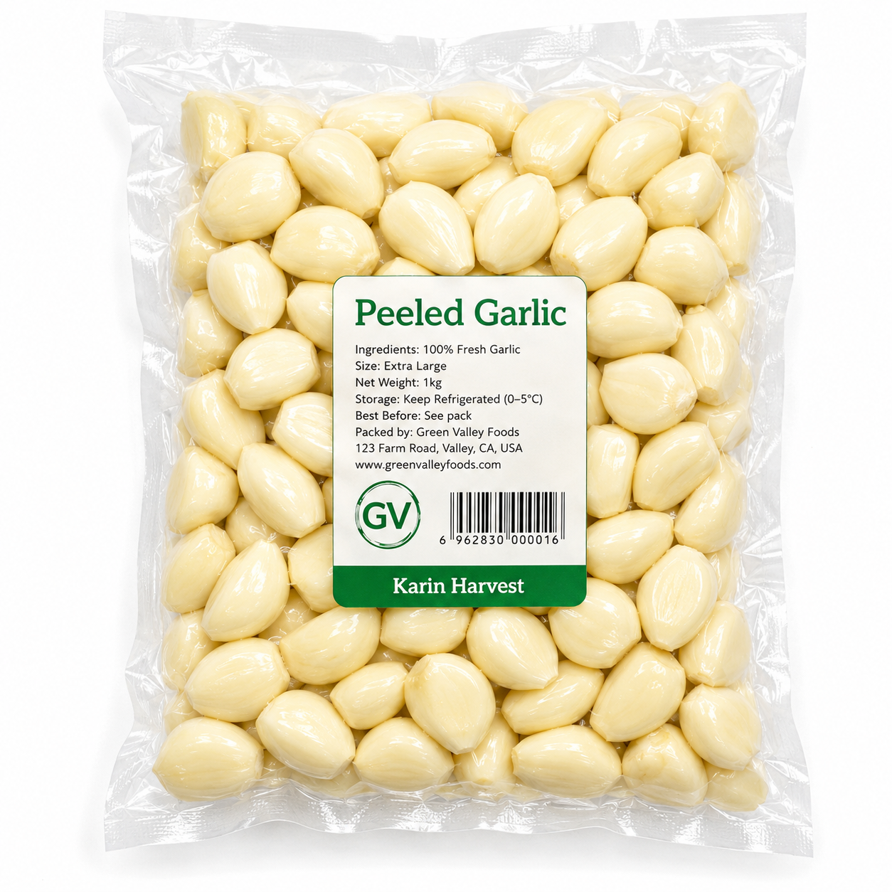 Fresh Peeled Garlic 1kg (Brand May Vary)