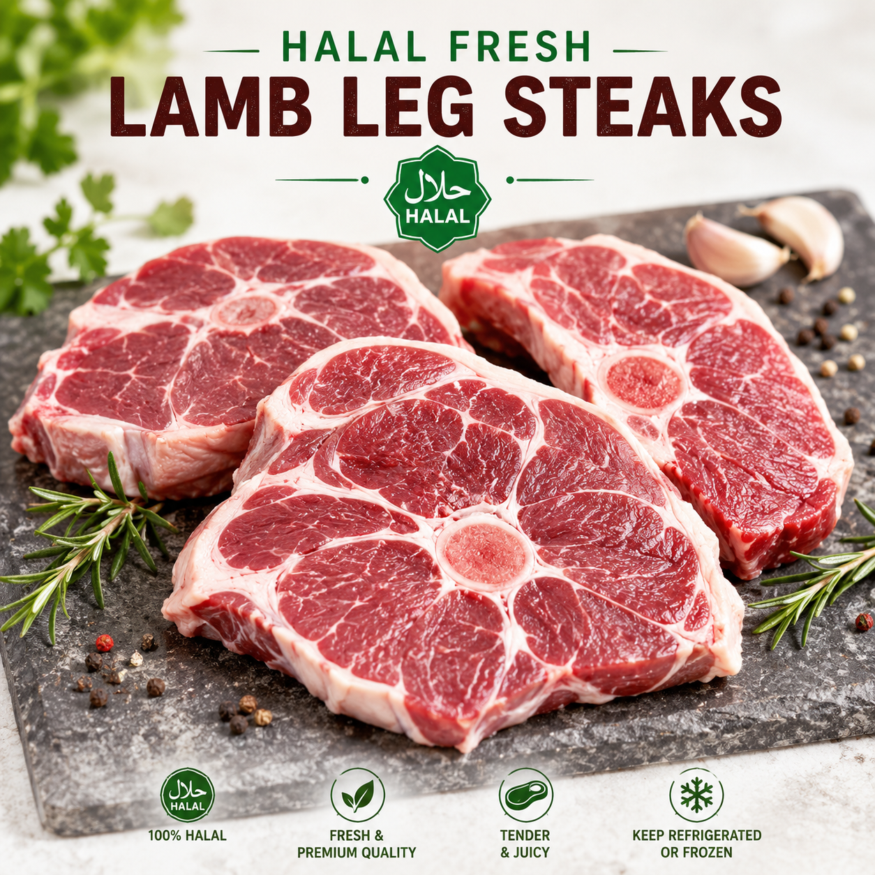 Halal Fresh Lamb Leg Steaks