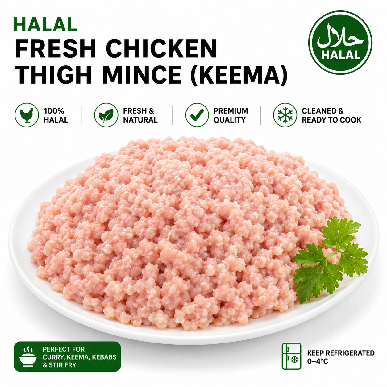 Halal Fresh Chicken Thigh Mince (Keema)