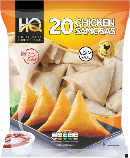 Frozen Halal Chicken Samosas Pieces x20 (Brand May Vary)