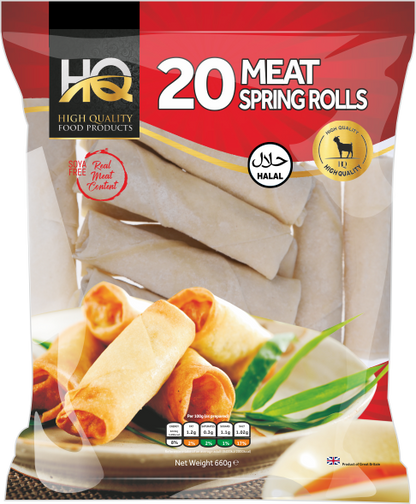 Frozen Halal Meat Spring Rolls Pieces x20 (Brand May Vary)