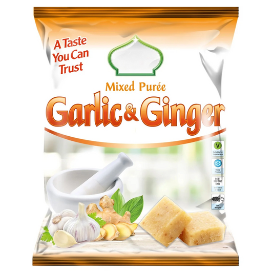 Frozen Crushed Ginger & Garlic Cubes 400g (Brand May Vary)
